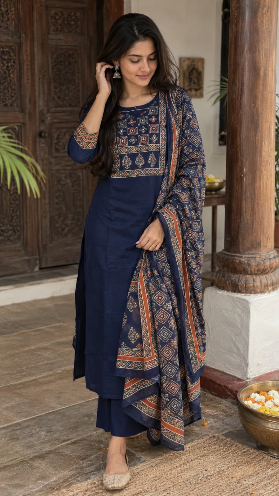 Royal Indigo Blue Stitched Suit Set